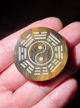 驴蹄五路财神圆牌文玩佛珠配饰