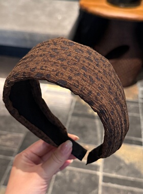 熹金豹纹宽边发箍女高颅顶显脸小气质压发日常外戴百搭