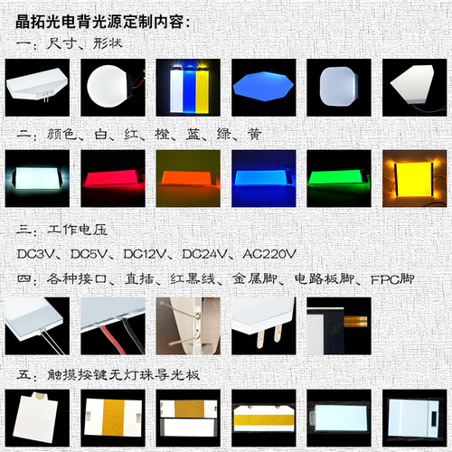 工业视觉 12V汽车遮阳板 背光源90*70*4.3导光板发光片可定制尺寸 - 图0