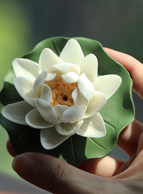 香薰炉弈白陶瓷莲花线香插沉香托
