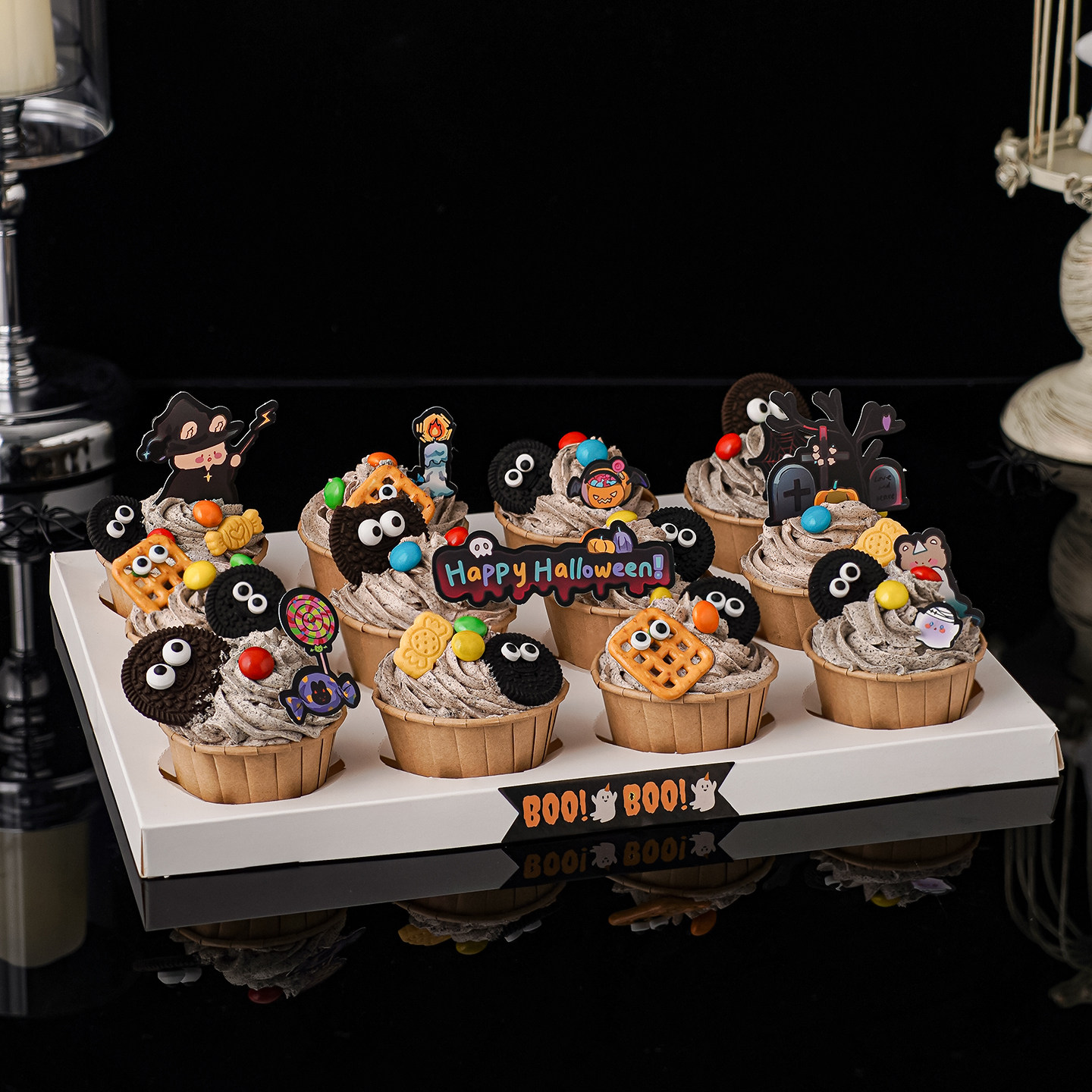 2025万圣节纸杯蛋糕装饰饼干摆件小怪兽搞怪眼睛糖珠甜品烘焙插件,淘宝优惠券,粉丝福利购,淘宝优惠卷
