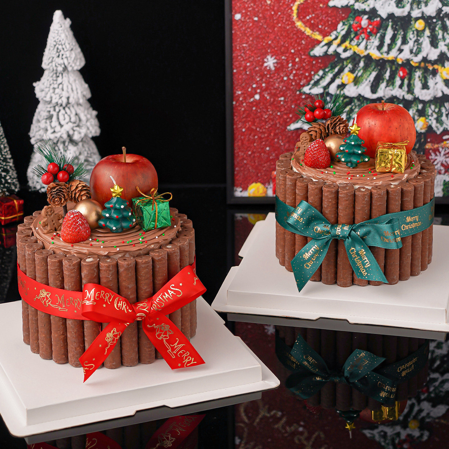 2026圣诞节森系蛋糕装饰巧克力棒围边圣诞树蜡烛平安夜丝带配件,淘宝优惠券,粉丝福利购,淘宝优惠卷