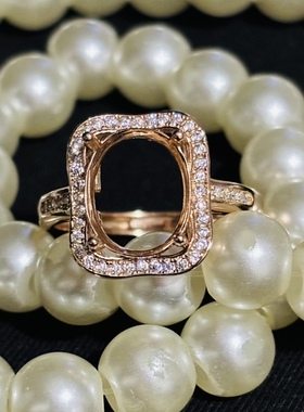 镶嵌戒指空托925银镀白金玫瑰金