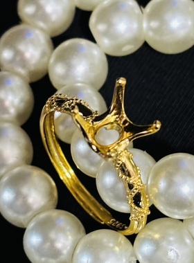 戒指指环空托925银镀白金黄金