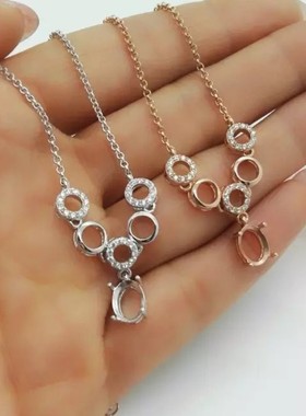 diy宝石裸石琥珀蜜蜡项坠空托