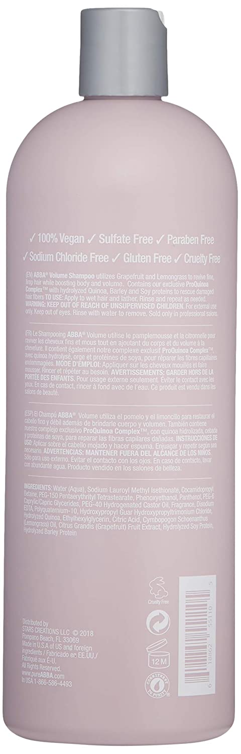 美国ABBA Volume Shampoo Grapefruit 32 Fl Oz - 图0