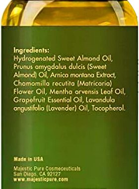 美国代购MAJESTIC PURE Arnica Sore Muscle Massage Oil for Bod