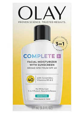 Olay Complete+ Face Moisturizer with SPF 40, For Sensitive