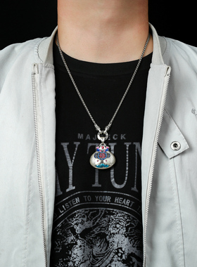 古法锦鲤福袋纯银吊坠珐琅彩双鱼