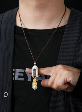 古法镂空本命佛生肖纯银吊坠男女