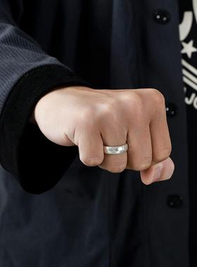 999纯银锤纹戒指轻奢高级感素圈