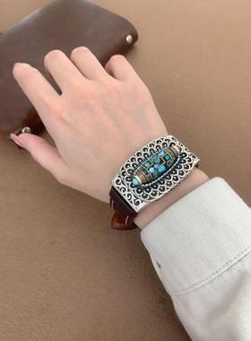 万佛朝宗九眼转动珠纯银皮带手链