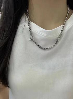 飞鹰扣项链纯银o字链复古新款