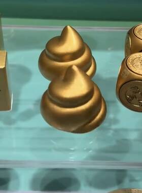 ”屎“来运转！旋转便便摆件3D打印招财摆件金色便便汽车装饰摆件