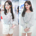 婧 Cùng một ngôi sao quần lưới màu đỏ trắng rộng mỏng quần short eo cao nữ mùa hè quần ống rộng sang trọng nóng bỏng - Quần short quần short bò nữ Quần short