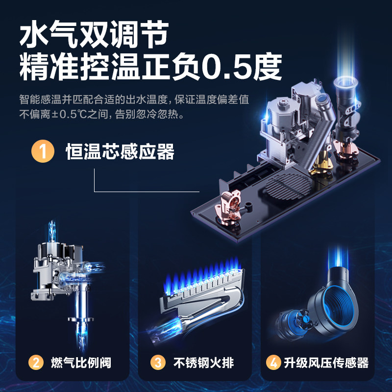 美的家用洗澡13 /16升天然气热水器 美的热水器燃气热水器