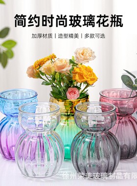 小雪人玻璃花瓶彩色渐变色风信子