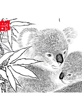 方楚雄写意画动物白描底稿线描