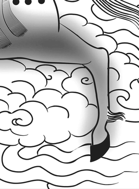 工笔画白描底稿唐卡护法天王