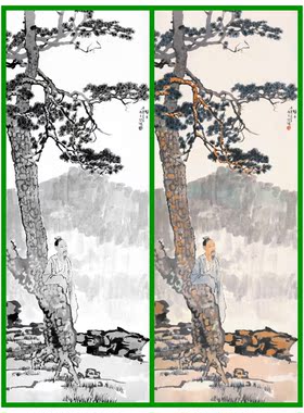 徐悲鸿高仕图骏马写意画白描底稿