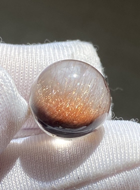 天然水晶银钛吊坠圆珠DIY水晶单珠饰品项链10.5mm一物一图