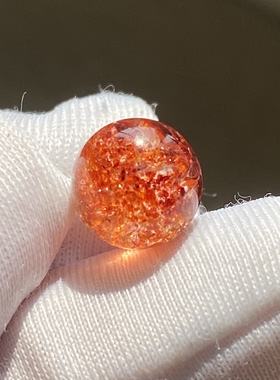 天然水晶草莓晶吊坠圆珠DIY水晶单珠饰品可做戒指9mm一物一图