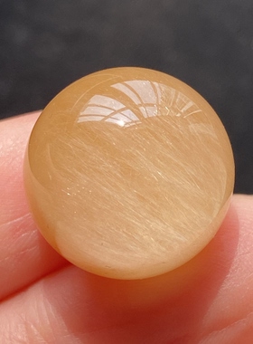 天然水晶顺发黄兔毛吊坠圆珠DIY水晶单珠饰品项链16.5mm一物一图