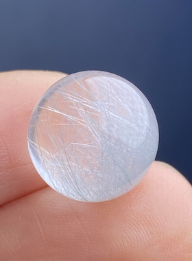 天然水晶蓝发晶吊坠圆珠DIY水晶单珠饰品项链13mm一物一图