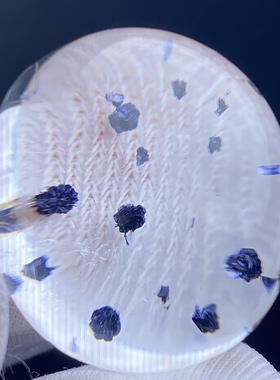 天然水晶包裹体蓝矿花吊坠裸石男女款水晶矿石项链挂坠 一物一图