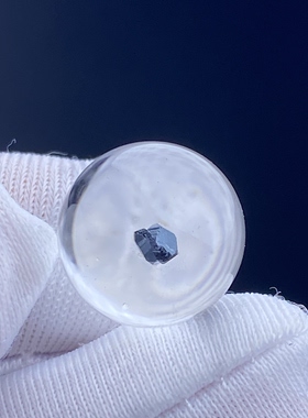天然水晶包裹体铁矿吊坠圆珠DIY水晶矿石单珠饰品项链11mm