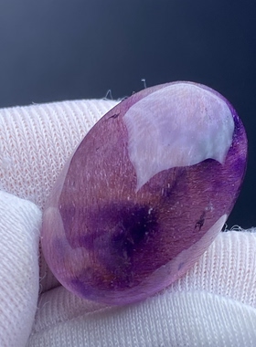 天然水晶超七紫晶发吊坠裸石蛋面紫红发饰品项链一物一图