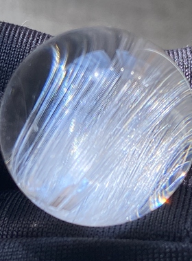 天然水晶顺发白兔毛吊坠圆珠DIY兔毛单珠饰品项链18mm一物一图
