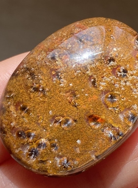 天然水晶包裹体针铁矿花吊坠裸石男女款矿石项链饰品挂坠一物一图