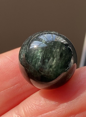 天然水晶绿发晶吊坠圆珠DIY水晶单珠饰品项链13.5mm一物一图