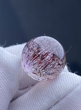 天然水晶紫晶发吊坠圆珠DIY紫发晶单珠饰品项链11mm一物一图
