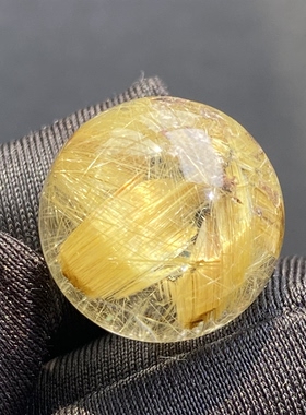 天然水晶钛晶花吊坠圆珠DIY发晶花单珠饰品项链16.5mm一物一图
