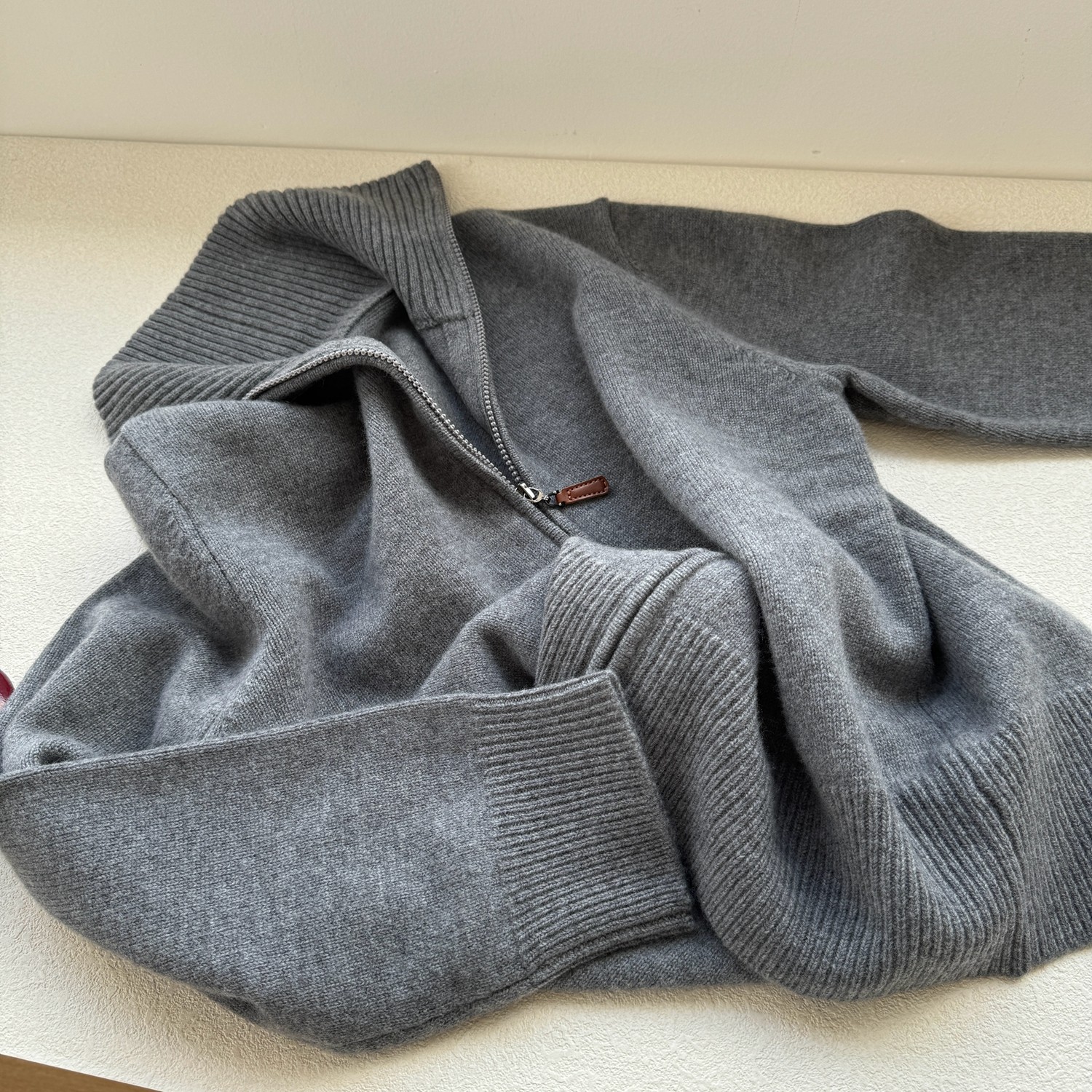 100%羊毛双头拉链宽松慵懒极简风显瘦轻盈翻领双股加厚毛衣外套女,淘宝优惠券,粉丝福利购,淘宝优惠卷