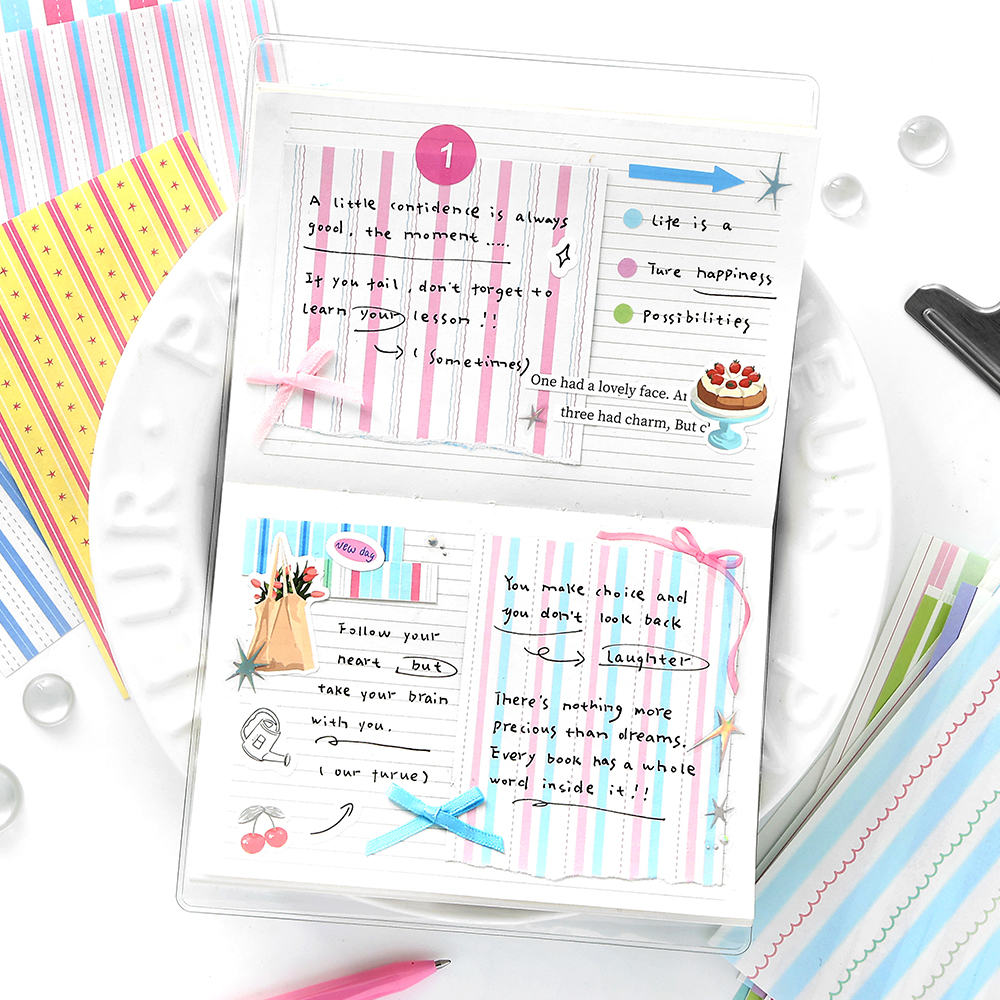 infeelme朝光暮影便签本复古手工素材纸手账拼贴手帐便签背景纸 - 图1