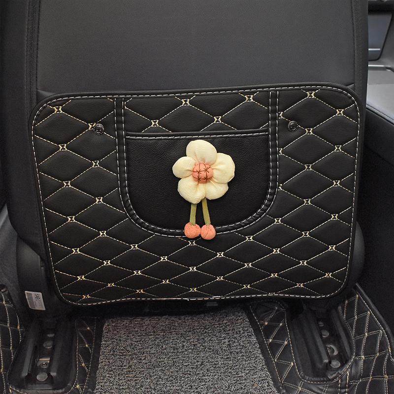 汽车座椅防踢垫后排后背收纳卡通皮革保护垫车内椅背防脏防踢磨垫,淘宝优惠券,粉丝福利购,淘宝优惠卷