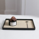 Rectangular tray leather handmade water cup storage