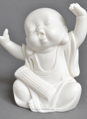 弹琴陶瓷装饰品小摆件