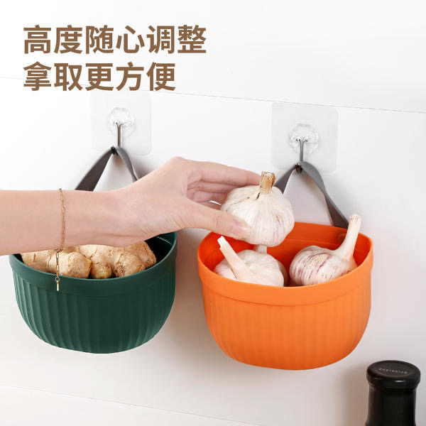 Kitchen ginger and garlic storage storage small hanging basket waterproof moisture-proof wall hanging basket ginger garlic garlic storage artifact 1