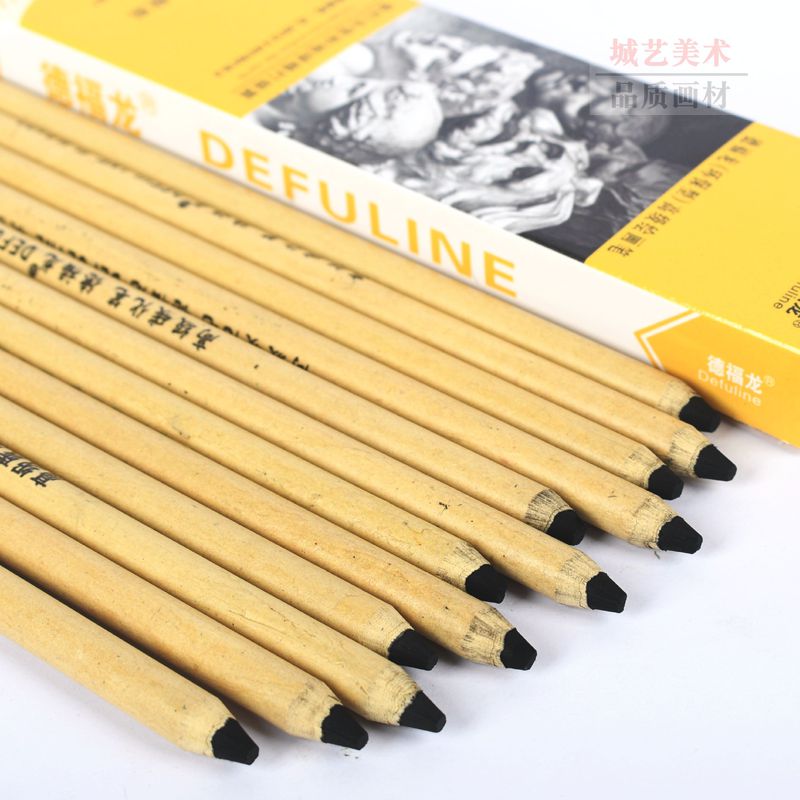 德福龙炭笔8600美术速写素描绘画绘图纸卷炭画铅笔特浓软中硬碳笔-图2