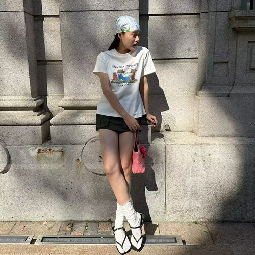 TRUST ME2026夏季韩版小众卡通字母印花简约百搭正肩圆领短袖T恤 - 图3