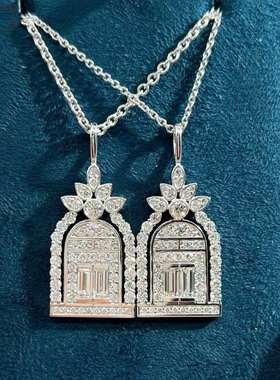 soyes/索野 铜合金锆石项链 幸福之门满钻项链情侣款