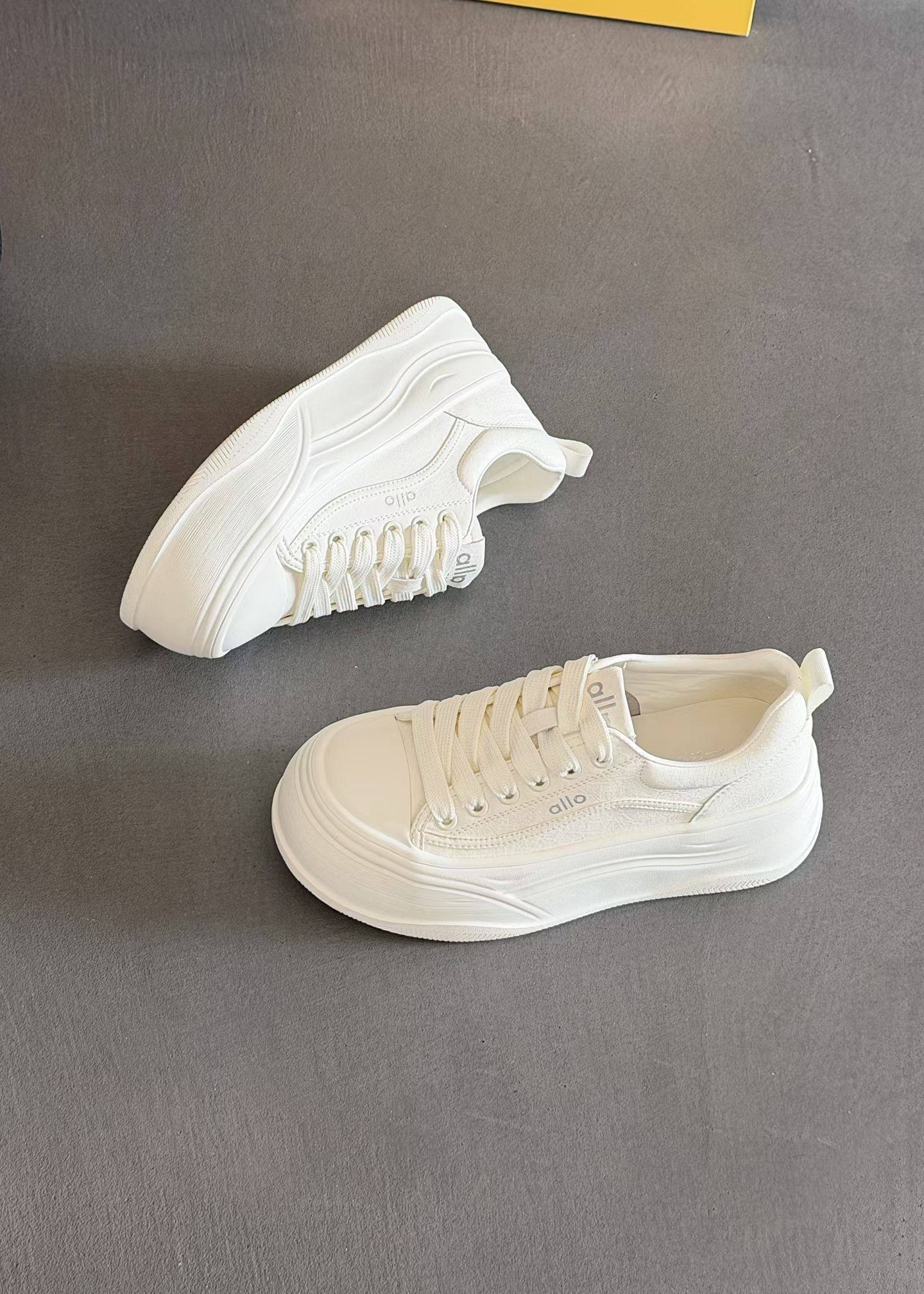 2026春款厚底小白鞋女百搭增高休闲鞋系带圆头女鞋超轻发泡底单鞋,淘宝优惠券,粉丝福利购,淘宝优惠卷