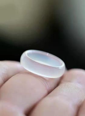 白玉髓戒指手持跑环专用细戒圈卡6毫米9毫米跑环专用