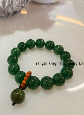 新中式复古时尚简约百搭手串绿色圆珠小众轻奢高级感闺蜜礼物女 3