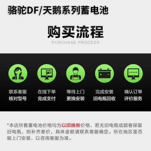 骆驼DF天鹅汽车电瓶适配五菱宝骏长安东风雪佛兰比亚迪12V蓄电池 - 图0