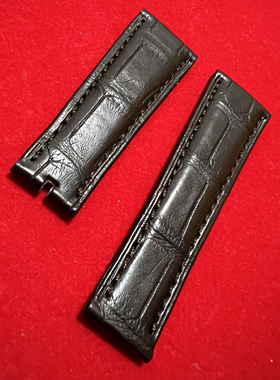 原装劳力士鳄鱼皮表带20/16深棕色皮表带拆新表带正品真皮钟表带